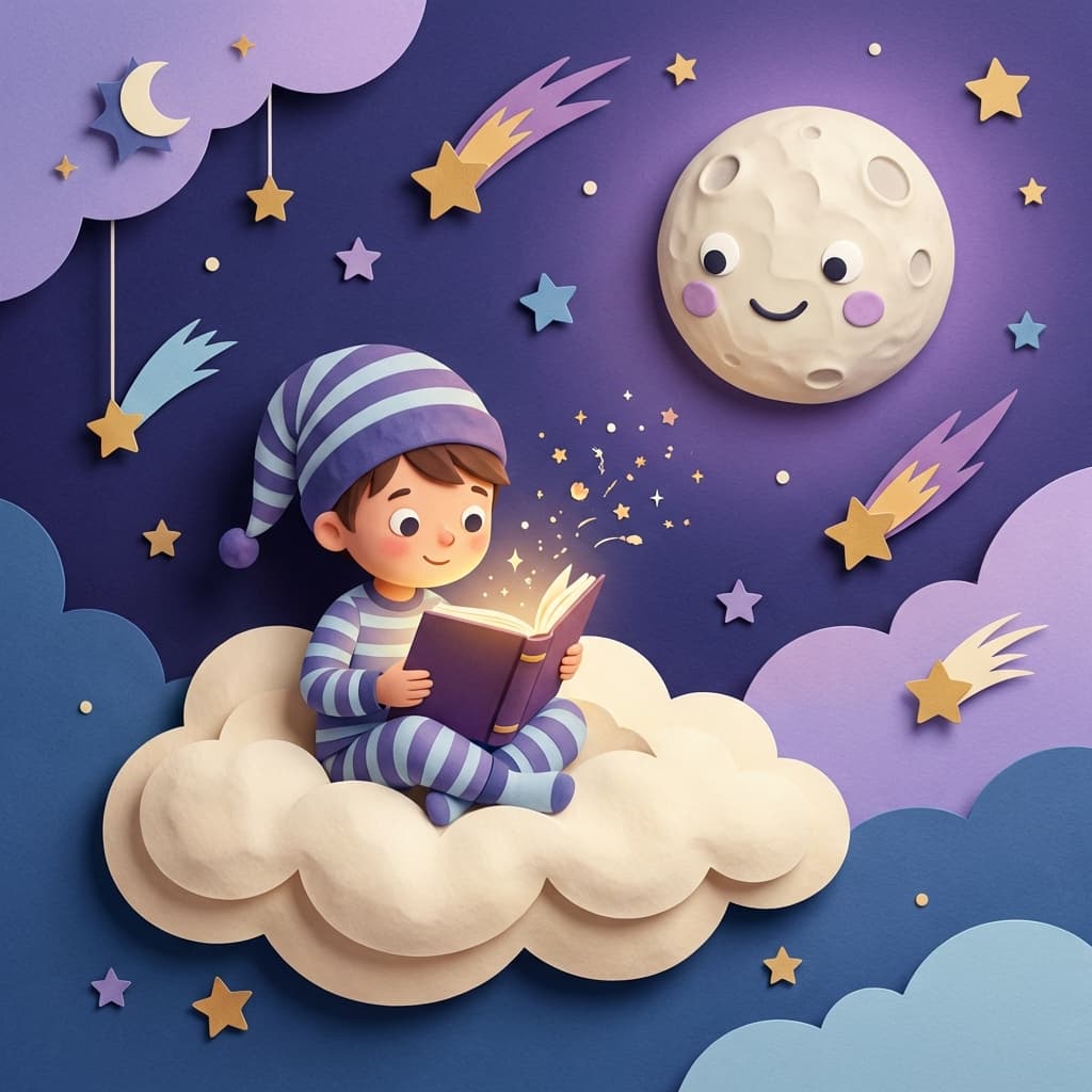 Enfant lisant un livre magique